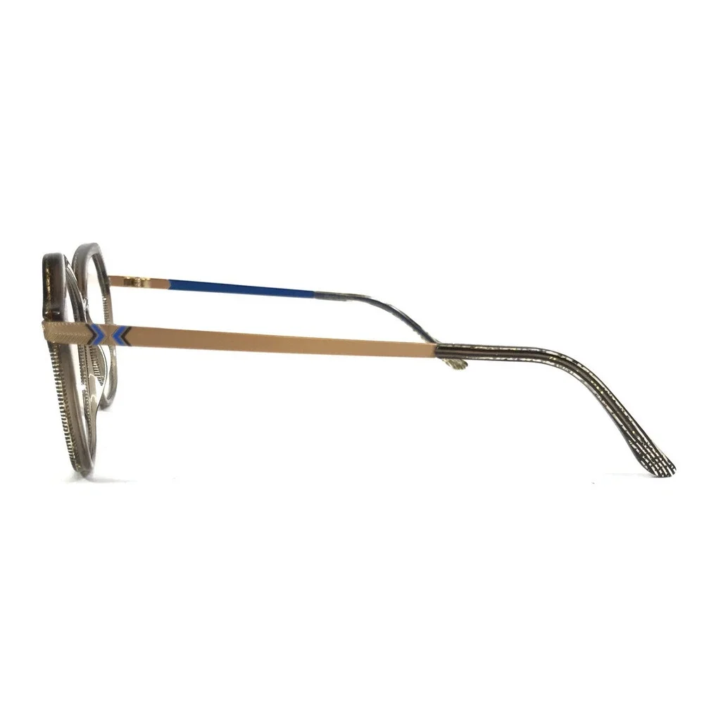 BOZ Eyeglasses Frames IXELLE 0020 Brown Blue Striped Matte Gold 53-18-135